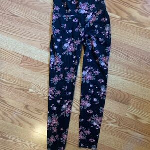 Charlotte Russe Black Floral Leggings